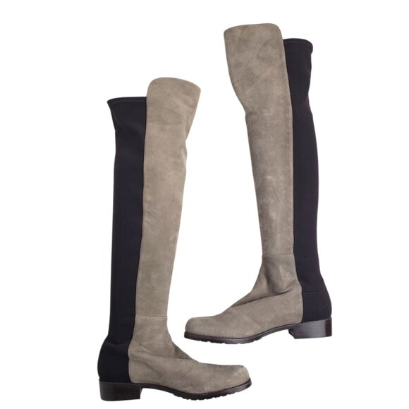 Stuart Weitzman Russell Bromley 5050 Over the Knee Boots Beige Brown Womens 6.5 - Picture 6 of 10